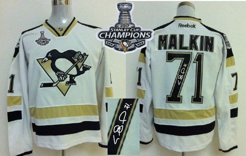 Penguins #71 Evgeni Malkin White 2014 Stadium Series Autographed Stanley Cup Finals Champions Stitched NHL Jersey